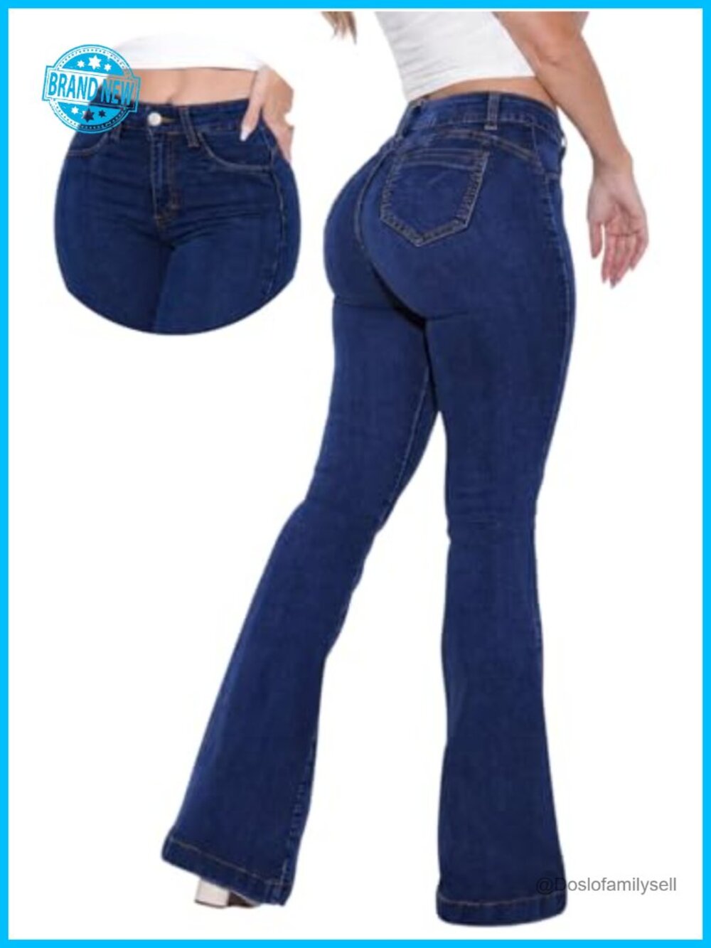 Women's Butt Lifting Flare Jeans High Waist Stretchy Denim
